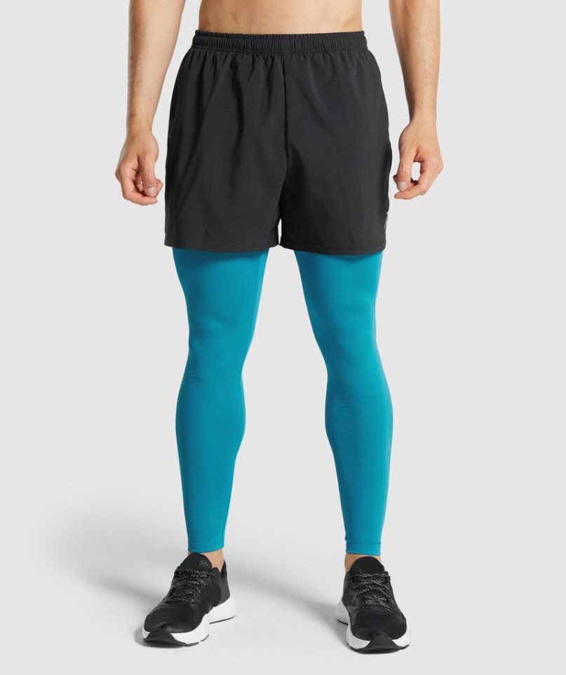 Men's Gymshark Element Baselayer Leggings Turquoise | NZ 3ZIYEA